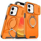 For iPhone 12 Sliding Camshield Ring Holder Phone Case(Orange) - 1
