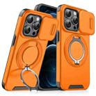 For iPhone 12 Pro Max Sliding Camshield Ring Holder Phone Case(Orange) - 1