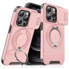 For iPhone 12 Pro Sliding Camshield Ring Holder Phone Case(Pink) - 1