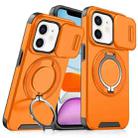 For iPhone 11 Sliding Camshield Ring Holder Phone Case(Orange) - 1