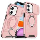 For iPhone 11 Sliding Camshield Ring Holder Phone Case(Pink) - 1