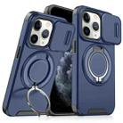 For iPhone 11 Pro Sliding Camshield Ring Holder Phone Case(Blue) - 1