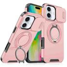 For iPhone 16 Sliding Camshield Ring Holder Phone Case(Pink) - 1