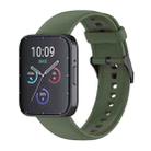 For SKG V9 Pro Solid Color Black Buckle Liquid Silicone Watch Band(Dark Green) - 1