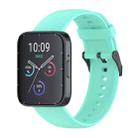 For SKG V9 Pro Solid Color Black Buckle Liquid Silicone Watch Band(Teal) - 1