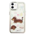 For iPhone 12 Clear Illustration Graffiti Pattern TPU + PC Phone Case(Brown Dog) - 1