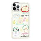 For iPhone 13 Pro Max Clear Illustration Graffiti Pattern TPU + PC Phone Case(3D Apple Graffiti) - 1