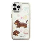 For iPhone 15 Pro Clear Illustration Graffiti Pattern TPU + PC Phone Case(Brown Dog) - 1