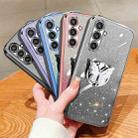 For Samsung Galaxy S23 FE 5G Plated Gradient Glitter Butterfly Holder TPU Phone Case(Purple) - 2