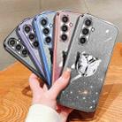 For Samsung Galaxy S23 FE 5G Plated Gradient Glitter Butterfly Holder TPU Phone Case(Sierra Blue) - 2