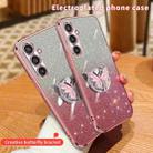 For Samsung Galaxy S23 FE 5G Plated Gradient Glitter Butterfly Holder TPU Phone Case(Sierra Blue) - 3
