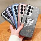 For Samsung Galaxy S21 Ultra 5G Plated Gradient Glitter Butterfly Holder TPU Phone Case(Sierra Blue) - 2