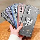 For Samsung Galaxy S20 FE Plated Gradient Glitter Butterfly Holder TPU Phone Case(Silver) - 2