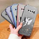 For Samsung Galaxy S10+ Plated Gradient Glitter Butterfly Holder TPU Phone Case(Sierra Blue) - 2