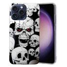 For iPhone 16 Pro Max Colored Drawing Pattern TPU Phone Case(Skull) - 1