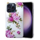 For iPhone 16 Pro Max Colored Drawing Pattern TPU Phone Case(Rose Flower) - 1