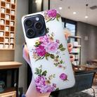 For iPhone 16 Pro Max Colored Drawing Pattern TPU Phone Case(Rose Flower) - 2