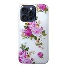 For iPhone 16 Pro Max Colored Drawing Pattern TPU Phone Case(Rose Flower) - 3