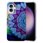 For iPhone 16 Plus Colored Drawing Pattern TPU Phone Case(Half-flower) - 1