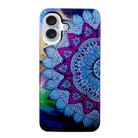 For iPhone 16 Plus Colored Drawing Pattern TPU Phone Case(Half-flower) - 3