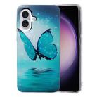 For iPhone 16 Plus Colored Drawing Pattern TPU Phone Case(Butterfly) - 1