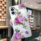 For iPhone 16 Colored Drawing Pattern TPU Phone Case(Rose Flower) - 2