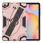 For Samsung Galaxy Tab S6 Lite P610/P615 Escort Series TPU + PC Shockproof Protective Case with Holder(Rose Gold) - 2