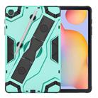For Samsung Galaxy Tab S6 Lite P610/P615 Escort Series TPU + PC Shockproof Protective Case with Holder(Mint Green) - 2