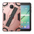 For Samsung Galaxy Tab A 8.0 (2018) T387 Escort Series TPU + PC Shockproof Protective Case with Holder(Rose Gold) - 2