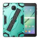 For Samsung Galaxy Tab A 8.0 (2018) T387 Escort Series TPU + PC Shockproof Protective Case with Holder(Mint Green) - 2