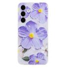 For Samsung Galaxy S24 FE 5G Colorful Painting Pattern TPU Phone Case(Purple Flowers) - 3