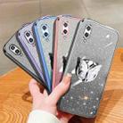 For Samsung Galaxy A02 Plated Gradient Glitter Butterfly Holder TPU Phone Case(Purple) - 2