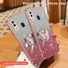 For Samsung Galaxy A20 / A30 Plated Gradient Glitter Butterfly Holder TPU Phone Case(Purple) - 3