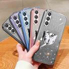 For Samsung Galaxy A25 5G Plated Gradient Glitter Butterfly Holder TPU Phone Case(Silver) - 2
