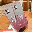 For Samsung Galaxy A31 4G Plated Gradient Glitter Butterfly Holder TPU Phone Case(Pink) - 3