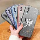 For Samsung Galaxy A50 Plated Gradient Glitter Butterfly Holder TPU Phone Case(Purple) - 2