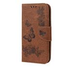 For iPhone 12 mini Vintage Embossed Floral Butterfly Pattern Horizontal Flip Leather Case with Card Slot & Holder & Wallet & Lanyard(Brown) - 2