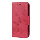 For iPhone 12 mini Vintage Embossed Floral Butterfly Pattern Horizontal Flip Leather Case with Card Slot & Holder & Wallet & Lanyard(Red) - 2