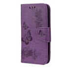 For iPhone 12 Pro Max Vintage Embossed Floral Butterfly Pattern Horizontal Flip Leather Case with Card Slot & Holder & Wallet & Lanyard(Purple) - 2