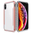 For iPhone XR Blade Metal Clear PC + TPU Shocproof Protective Case(Rose Gold) - 1