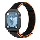 For Huawei Watch Fit3 Nylon Loop Integrated Watch Band(Black Orange) - 1
