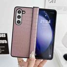 For Samsung Galaxy Z Fold5 5G Crocodile Pattern PC Foldable Phone Case with Hinge(Pink Purple) - 2