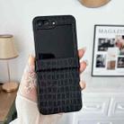 For Samsung Galaxy Z Flip5 5G Crocodile Pattern PC Foldable Phone Case with Hinge(Black) - 2