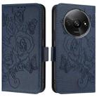 For Redmi A3 / Xiaomi Poco C61 4G Global Embossed Rose RFID Anti-theft Leather Phone Case(Dark Blue) - 2