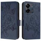 For Redmi 13C 4G Global / Xiaomi Poco C65 Embossed Rose RFID Anti-theft Leather Phone Case(Dark Blue) - 2