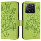 For Redmi K60 Ultra / Xiaomi 13T / 13T Pro Embossed Rose RFID Anti-theft Leather Phone Case(Green) - 2