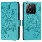 For Redmi K60 Ultra / Xiaomi 13T / 13T Pro Embossed Rose RFID Anti-theft Leather Phone Case(Light Blue) - 2