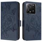 For Redmi K60 Ultra / Xiaomi 13T / 13T Pro Embossed Rose RFID Anti-theft Leather Phone Case(Dark Blue) - 2