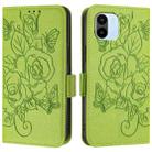 For Redmi A1 4G Global / A2 4G Embossed Rose RFID Anti-theft Leather Phone Case(Green) - 2