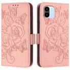 For Redmi A1 4G Global / A2 4G Embossed Rose RFID Anti-theft Leather Phone Case(Pink) - 2